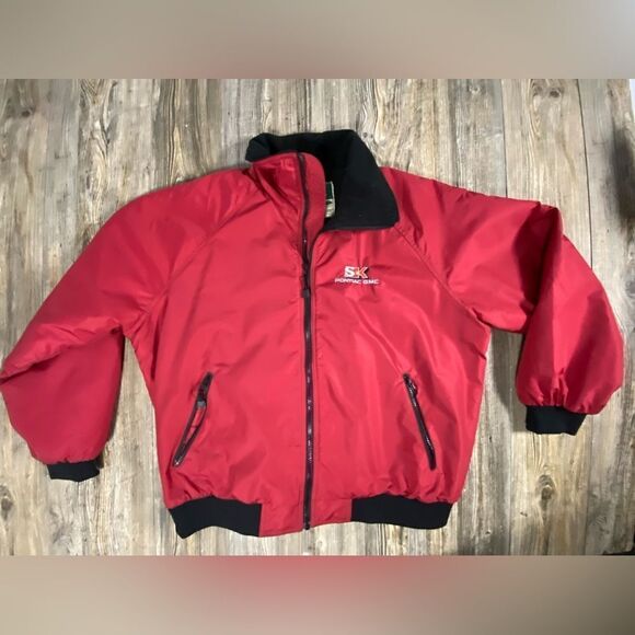 Vintage 90s Y2K S&K Pontiac GMC Racing Full Zip Jacket Red - Picture 1 of 9